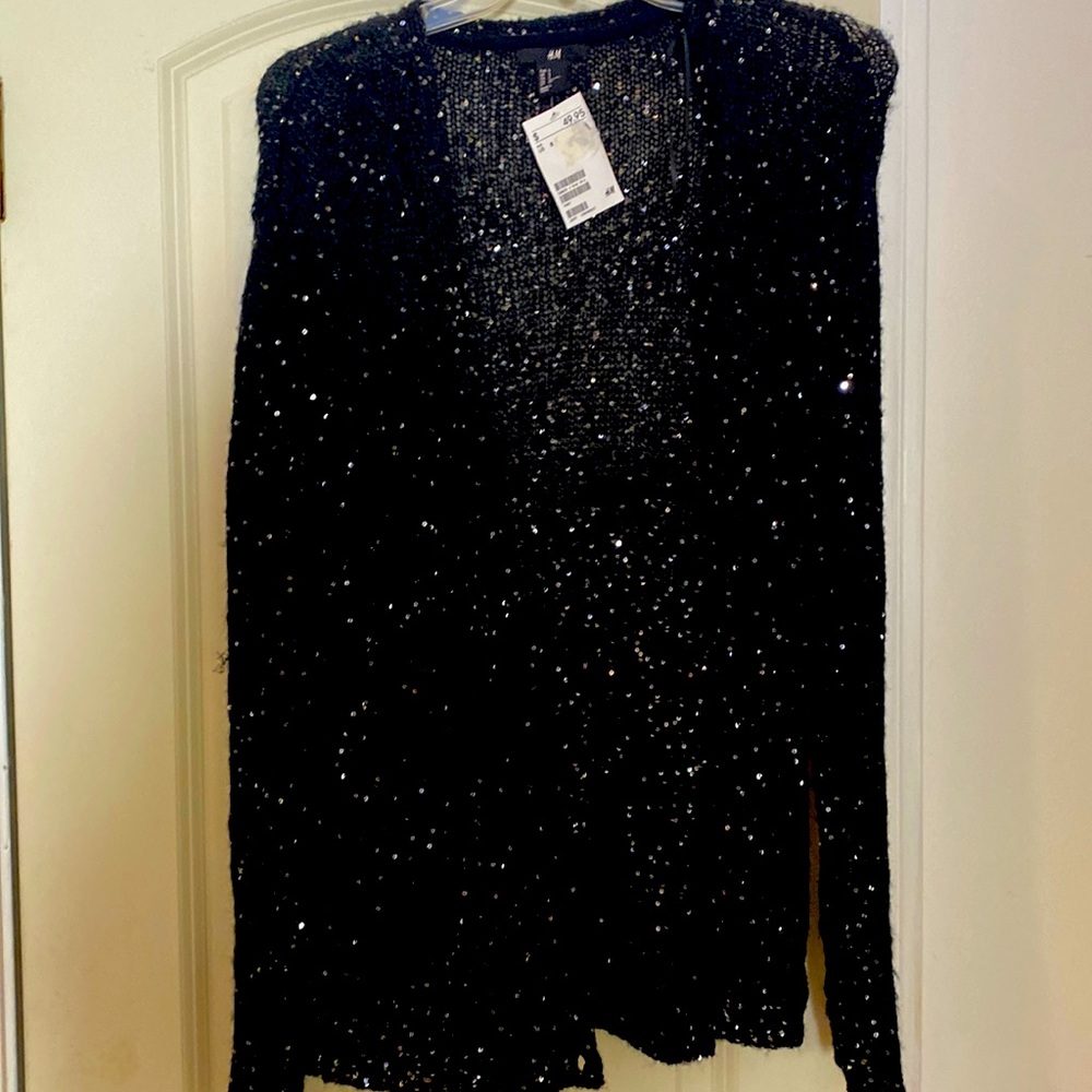 Black Small Small Sequined Cardigan